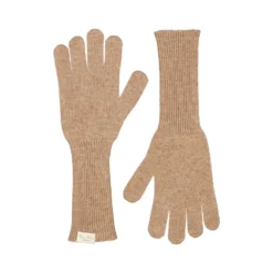 Aske Long W, Cashmere Gloves - Light Camel Melange