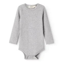 Plain Body LS, Bodystocking - Light Grey Melange