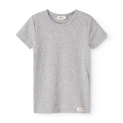 Plain Tee SS, T-shirt - Light Grey Melange