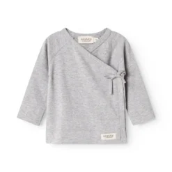 Tut Wrap LS, Blouse - Light Gray Melange