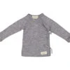 Tut Wrap LS, Wool Rib Blouse - Gray Melange