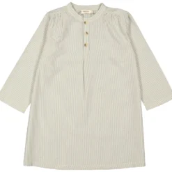 Pajama Dress, Nightgown - Blue Stone Stripe