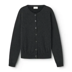 Tepi W, Cashmere Cardigan - Black Gray Melange