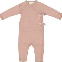 Turtleneck, Wool Pointelle Jumpsuit - Burnt Rose