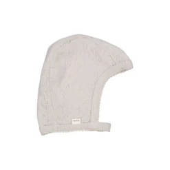 Hoody, Wool Pointelle Beanie - Soft Dove