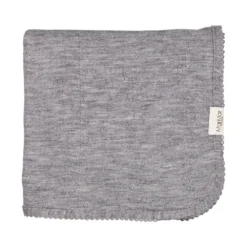 Alida, Wool Rib Baby Blanket - Grey Melange
