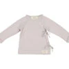 Tut Wrap LS, Wool Pointelle Blouse - Soft Dove