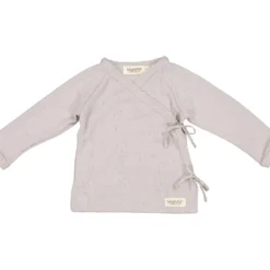 Tut Wrap LS, Wool Pointelle Blouse - Soft Dove