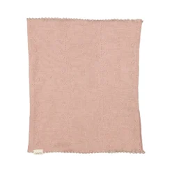 Buff, Wool Pointelle Scarf - Burnt Rose