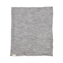 Buff, Wool Pointelle Scarf - Grey Melange
