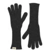 Aske Long W, Cashmere Gloves - Black Grey Melange
