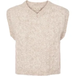 Taj W, Knitted Vest - Cashew Melange