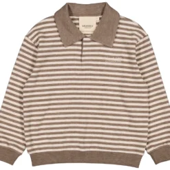 Thanos Polo, Blouse - Brown Stripe Mel.