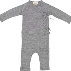 Turtleneck, Wool Rib Jumpsuit - Grey Melange