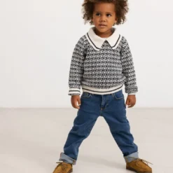 Thingu, Knit Blouse - Darkest Blue Stripe -marmar copenhagen shop MarMar SS25 STL 261 JPG