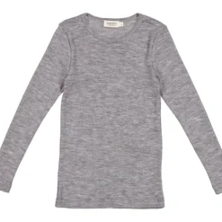 Tamra, Wool Rib Blouse - Grey Melange