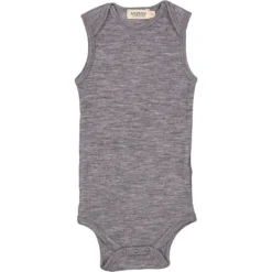 Bini, Wool Rib Bodystocking - Grey Melange