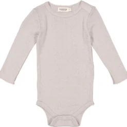 Benedikte, Wool Pointelle Bodystocking - Soft Dove